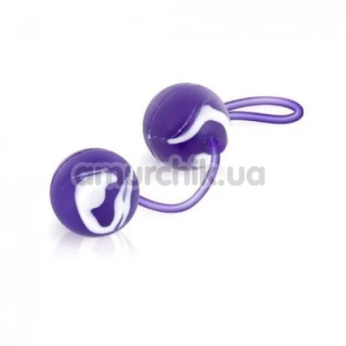 Вагинальные шарики Oscilating Duo Balls, фиолетовые - Фото №1