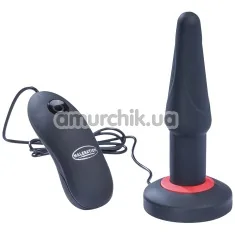 Анальная пробка с вибрацией Malesation Dual Layer Silicone Plug Vibe S, черная - Фото №1