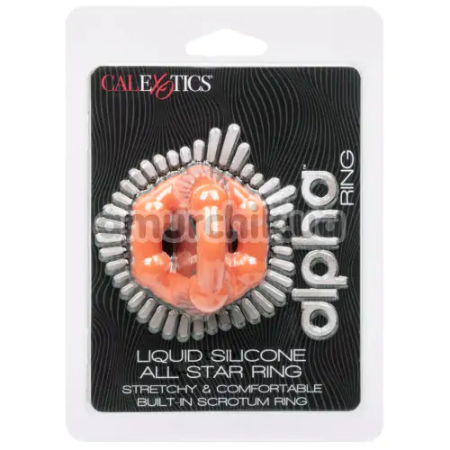 Эрекционное кольцо для члена Alpha Liquid Silicone All Star Ring, оранжевое