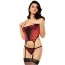 Комплект Hot Nights Black-Red: корсет плюс трусики-стринги (модель ERL400009) - Фото №1