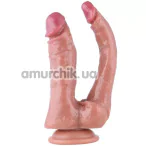 Двойной фаллоимитатор-насадка Hismith Double Penetrator 9.25, телесный - Фото №1