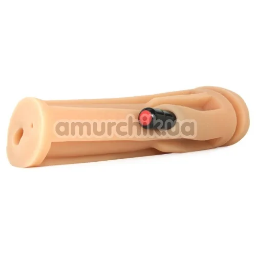 Мастурбатор з вібрацією Cyberskin Release Deep Pussy Stroker Vibrating, тілесний