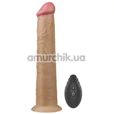 Вибратор с ротацией Dual-Layered Silicone Nature Cock LV410212, телесный - Фото №1