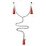 Зажимы для сосков LoveToy Bondage Fetish Nipple Clit Tassel Clamp With Chain, красные - Фото №1