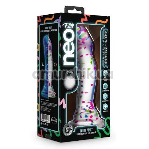 Фалоімітатор Neo Elite Glow In The Dark Hanky Panky 7.5, прозорий