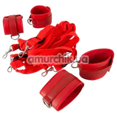 Бондажний набір Bad Kitty Naughty Toys Bed Restraints, червоний - Фото №1