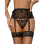 Комплект Star Night Lace Bow Garter Panty, черный: пояс для чулок + трусики-стринги - Фото №1