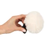 Анальна пробка з білим хвостиком Fluffy Tail Plug For Your Butt S, чорна - Фото №6