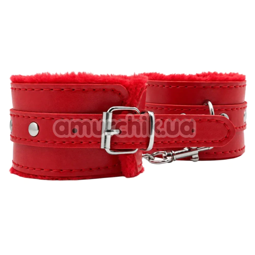 Фиксаторы для рук DS Fetish Furry Hand Restraints, красные