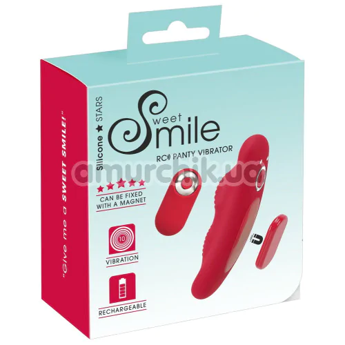 Кліторальний вібратор Sweet Smile RC Panty Vibrator, червоний