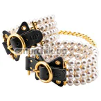 Фиксаторы для ног Guilty Pleasure Ballroom Pearl Ankle Cuffs, черно-золотые - Фото №1