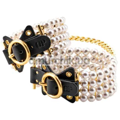 Фиксаторы для ног Guilty Pleasure Ballroom Pearl Ankle Cuffs, черно-золотые - Фото №1