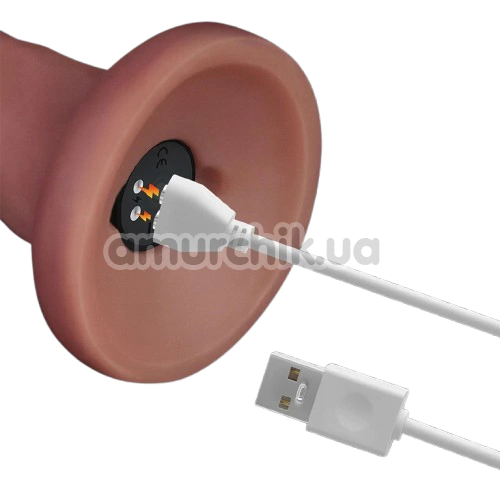Вібратор Lovetoy Dual Density Power Cock 8, коричневий