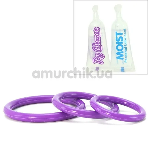 Набор эрекционных колец Fantasy C-Ringz Silicone 3-Ring Stamina Set, фиолетовый