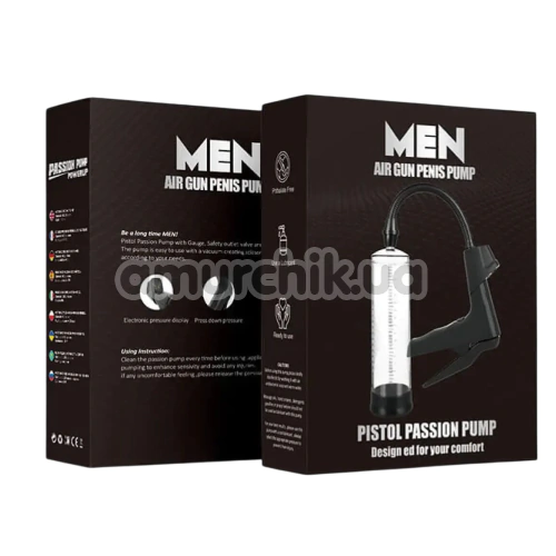 Вакуумная помпа Men Powerup Air Gun Penis Pump, прозрачная
