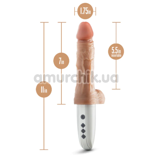 Вибратор с толчками и подогревом Dr. Skin Silicone Dr. Hammer 7, телесный