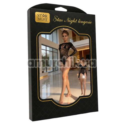 Боди Star Night Fishnet Circle Bodysuit, черное