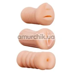 Набор из 3 мастурбаторов XXX To-Go 3 in 1 Masturbator - Фото №1