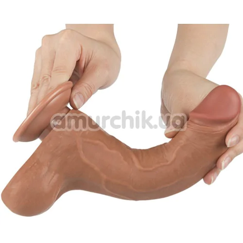 Фаллоимитатор Sliding-Skin Dual Layer Dong 8.5, светло-коричневый