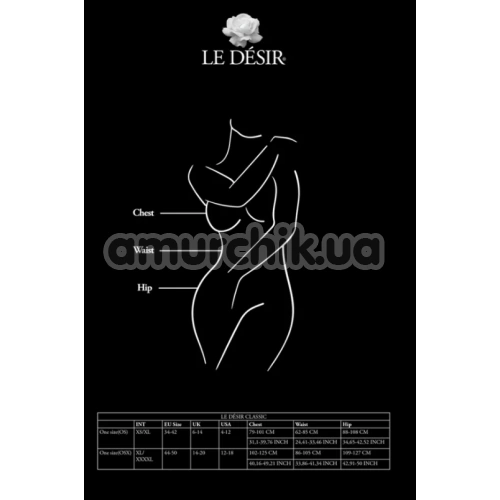 Комбинезон Le Desir Amour High Neck Fishnet Bodystocking, черный