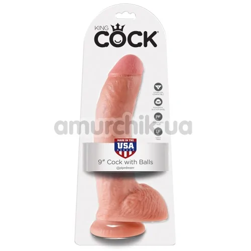Фаллоимитатор King Cock With Balls, 23 см телесный