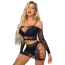Комплект Star Night Hollow Rhinestone Set, черный: топ + юбка - Фото №3
