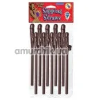 Трубочки для напоїв Dicky Sipping Straws Chocolate - коричневі, 10 шт - Фото №1