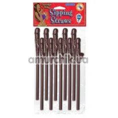 Трубочки для напитков Dicky Sipping Straws Chocolate - коричневые, 10 шт - Фото №1