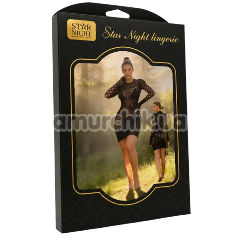 Платье Star Night Big Close Net Mini Dress, черное