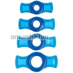 Набір ерекційних кілець TitanMen Cock Ring Set, 4 шт., синій - Фото №1