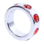 Ерекційне кільце з червоними кристалами Boss Series Metal Ring Diamonds Small, срібне - Фото №1