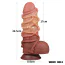 Фалоімітатор Dual-Layered Silicone Nature Cock LV411071, коричневий - Фото №10