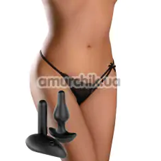 Трусики з анальною пробкою з вібрацією HookUp Panties Remote Bowtie Bikini, чорні - Фото №1
