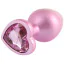 Анальная пробка с розовым кристаллом Matrix Mont Candy Pink Heart Gem Plug M, розовая - Фото №1