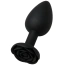 Анальная пробка Alume Silicone Rose Plug S, черная - Фото №2