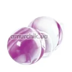 Вагінальні кульки Duotone Orgasm balls, біло-фіолетові - Фото №1
