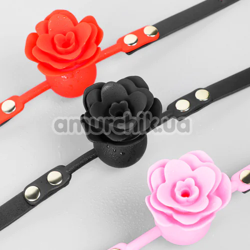 Кляп с розой DS Fetish Silicone Rose Gag, розовый