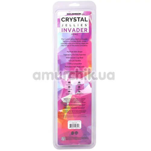 Фаллоимитатор Doc Johnson Crystal Jellies Invader 8.5, фиолетовый