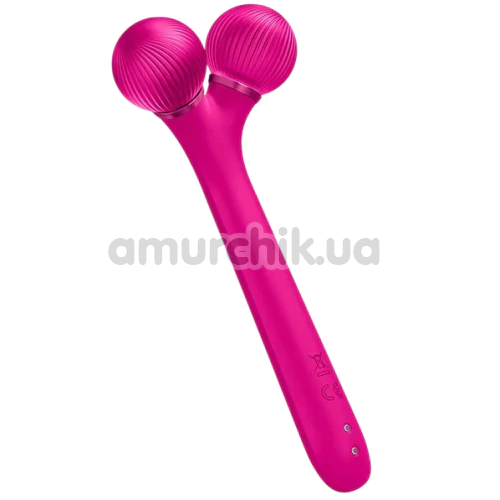 Ультразвуковий масажер для обличчя Geske Sonic Facial Roller 4 in 1, яскраво-рожевий