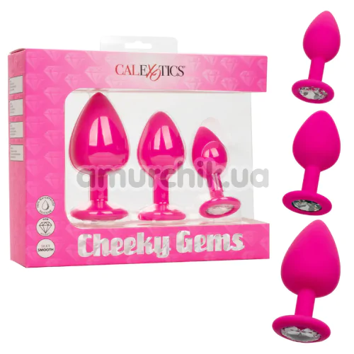 Набор анальных пробок Cheeky Gems, розовый