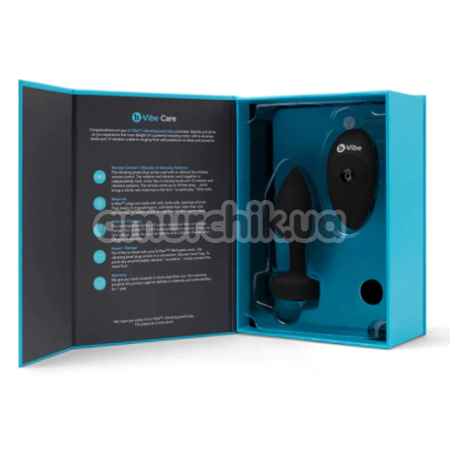 Анальная пробка с вибрацией B-Vibe Vibrating Jewel Plug M/L, черная
