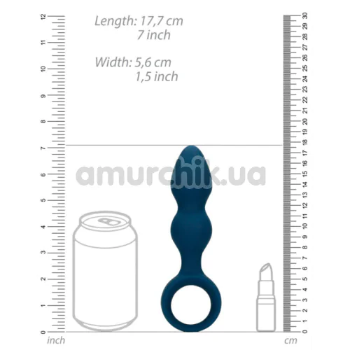 Анальная пробка Loveline Large Teardrop Shaped Anal Plug, синяя