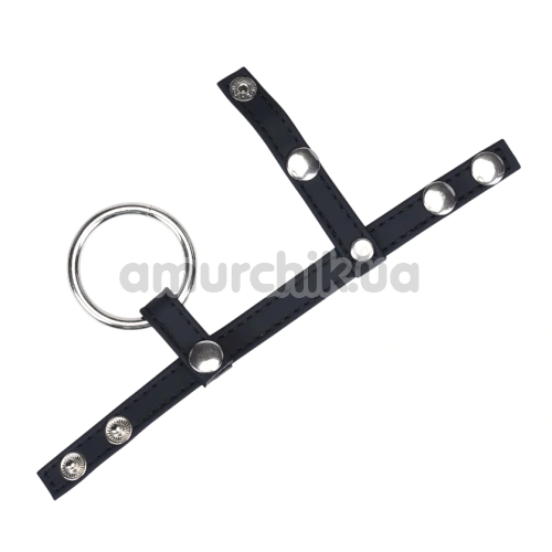 Эрекционное кольцо Liebe Seele Vegan Fetish Faux Leather Cock Ring With 3 Replaceable Rings, черное
