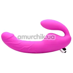 Безременевий страпон з вібрацією Strap U Royal Rider Vibrating Strapless Strap On Dildo, малиновий - Фото №1