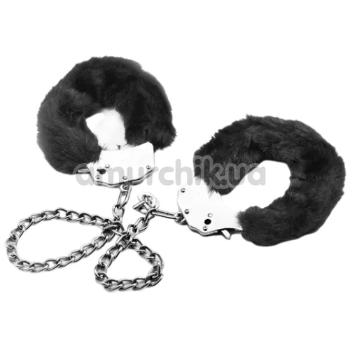 Фиксаторы Fetish Pleasure Fluffy Leg Cuffs, чёрные