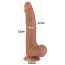 Фаллоимитатор Sliding-Skin Dual Layer Dong 8.5 с мошонкой, светло-коричневый - Фото №5