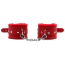 Фиксаторы для рук DS Fetish Furry Hand Restraints, красные - Фото №2
