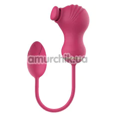 Кліторальний стимулятор з віброяйцем Essentials Tapping Stimulator With Vibrating Egg, рожевий - Фото №1