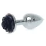 Анальная пробка с черной розочкой Exclusivity Jewellery Silver Rose Plug, серебряная - Фото №6