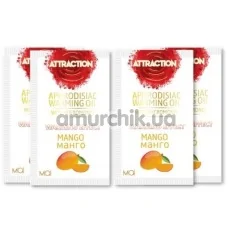 Массажное масло с феромонами Aphrodisiac Warming Massage Oil Attraction Mango с согревающим эффектом - манго, 10 мл - Фото №1